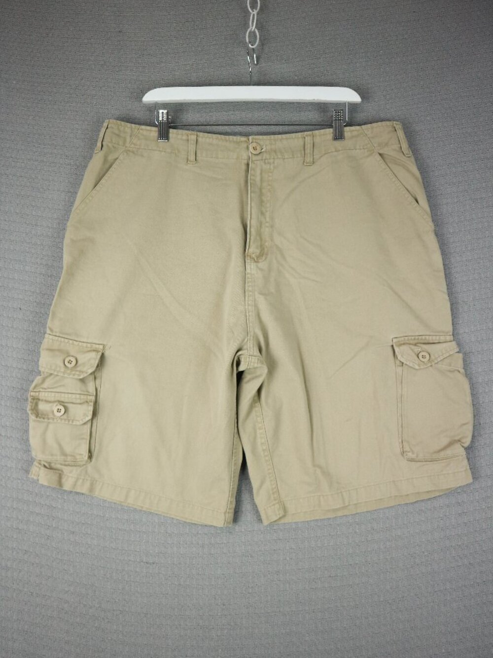 Bongo Beach Khaki Baggy Cotton Cargo Shorts Mens 36W